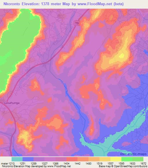 Nkoronto,Tanzania Elevation Map