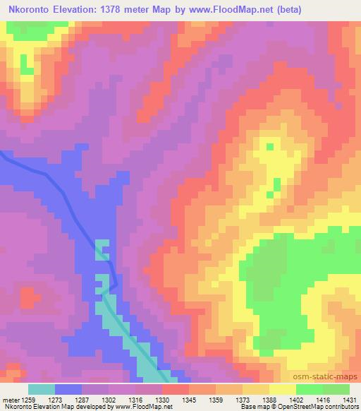 Nkoronto,Tanzania Elevation Map