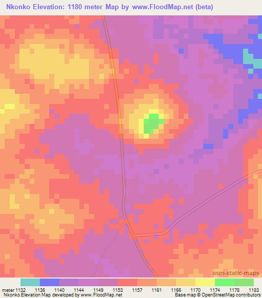 Nkonko,Tanzania Elevation Map