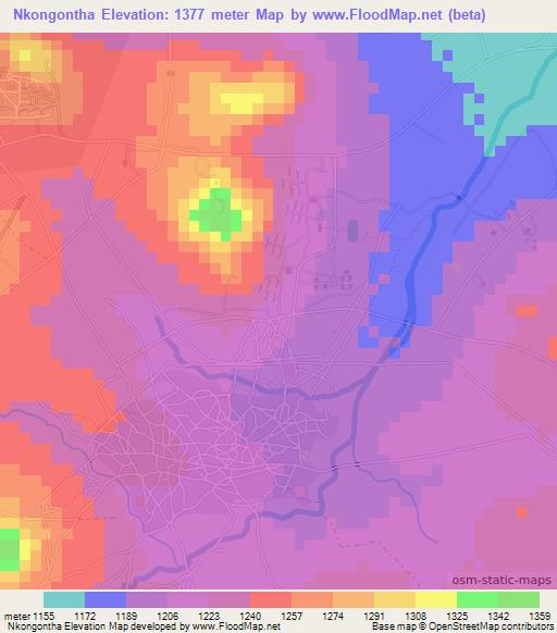 Nkongontha,Tanzania Elevation Map