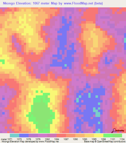 Nkongo,Tanzania Elevation Map