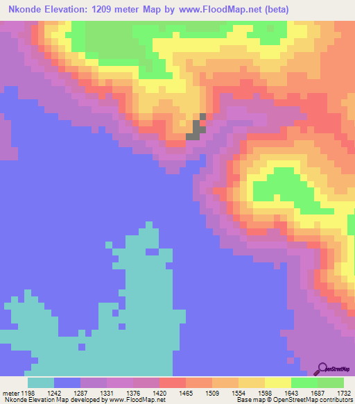 Nkonde,Tanzania Elevation Map