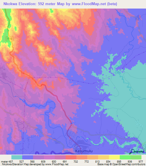 Nkokwa,Tanzania Elevation Map