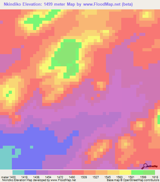 Nkindiko,Tanzania Elevation Map