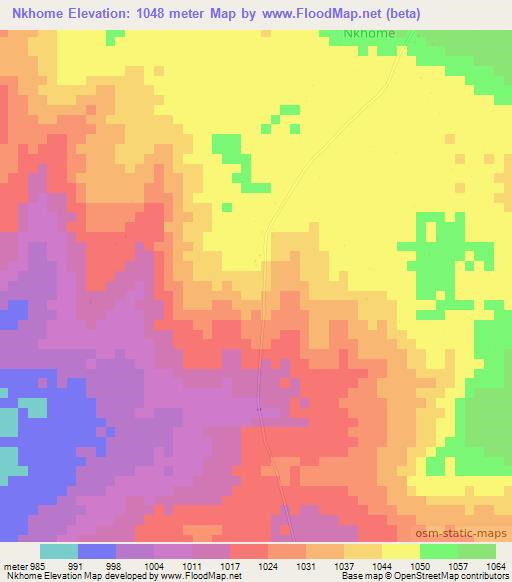 Nkhome,Tanzania Elevation Map