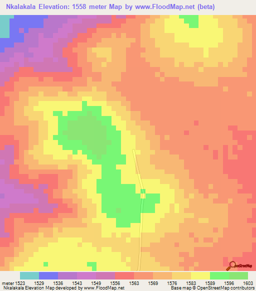 Nkalakala,Tanzania Elevation Map