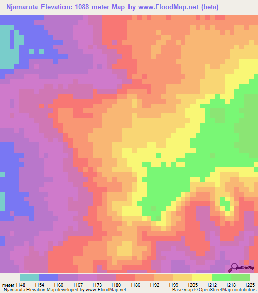 Njamaruta,Tanzania Elevation Map