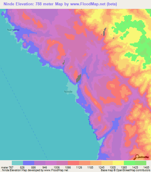 Ninde,Tanzania Elevation Map