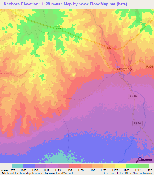 Nhobora,Tanzania Elevation Map