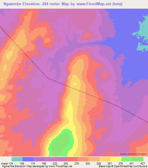 Ngwembe,Tanzania Elevation Map