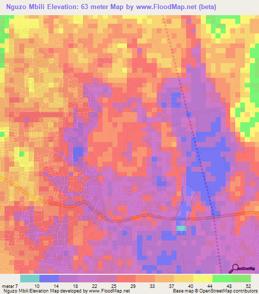 Nguzo Mbili,Tanzania Elevation Map