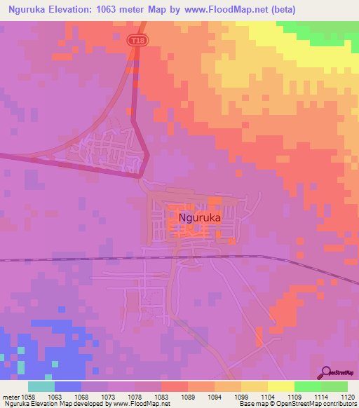 Nguruka,Tanzania Elevation Map