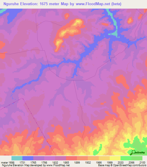 Nguruhe,Tanzania Elevation Map