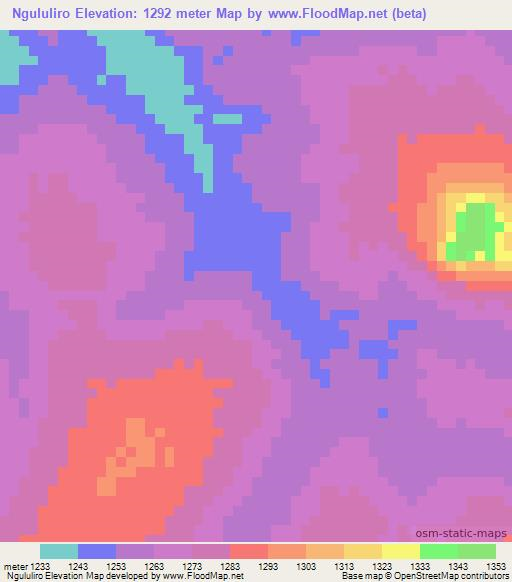 Ngululiro,Tanzania Elevation Map