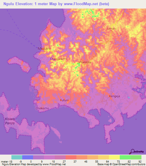 Ngulu,Tanzania Elevation Map