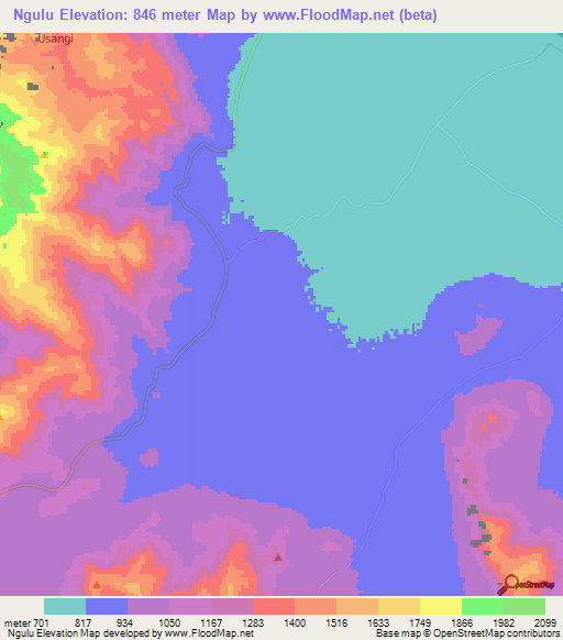 Ngulu,Tanzania Elevation Map