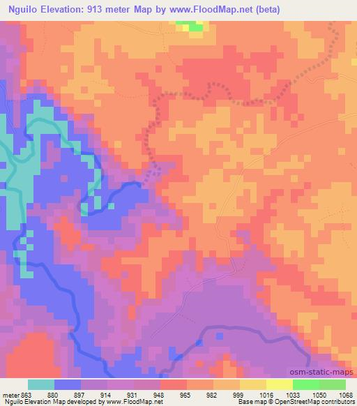 Nguilo,Tanzania Elevation Map