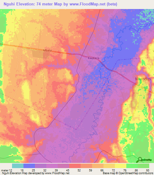 Nguhi,Tanzania Elevation Map