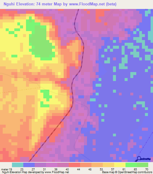 Nguhi,Tanzania Elevation Map