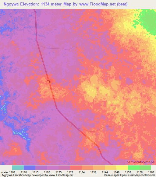 Ngoywa,Tanzania Elevation Map