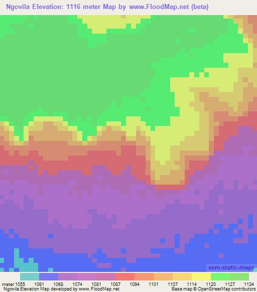 Ngovila,Tanzania Elevation Map