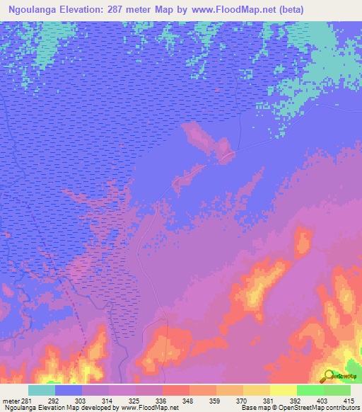 Ngoulanga,Tanzania Elevation Map