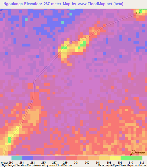 Ngoulanga,Tanzania Elevation Map