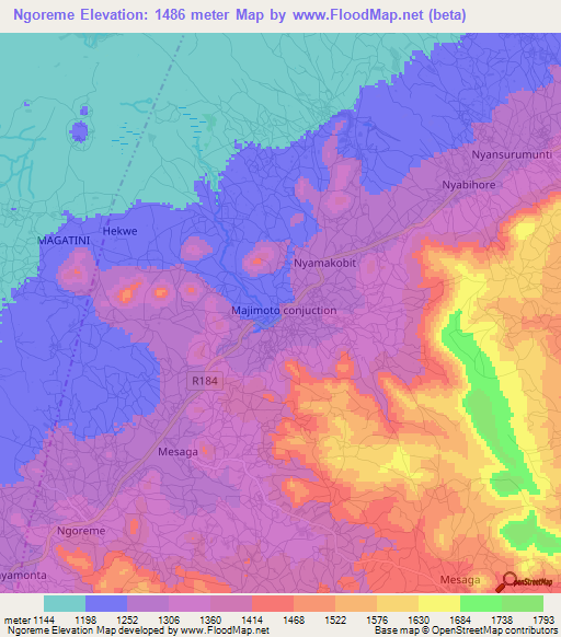 Ngoreme,Tanzania Elevation Map