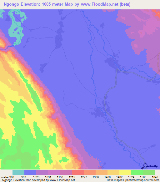 Ngongo,Tanzania Elevation Map