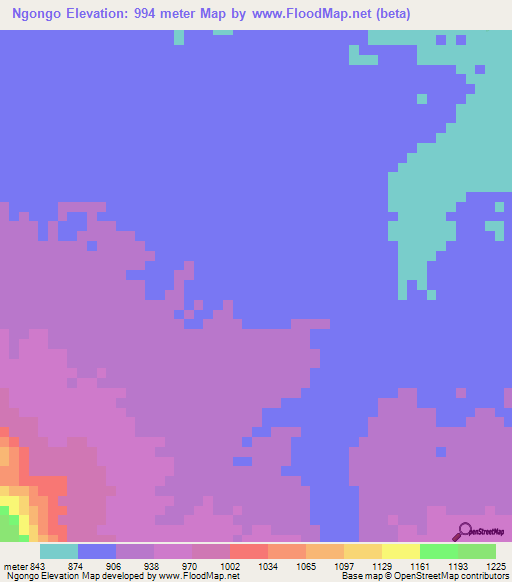 Ngongo,Tanzania Elevation Map