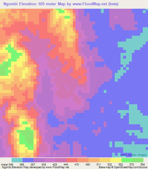 Ngombi,Tanzania Elevation Map