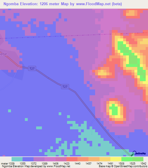 Ngomba,Tanzania Elevation Map