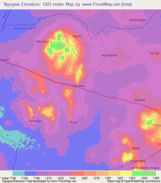 Ngogwa,Tanzania Elevation Map