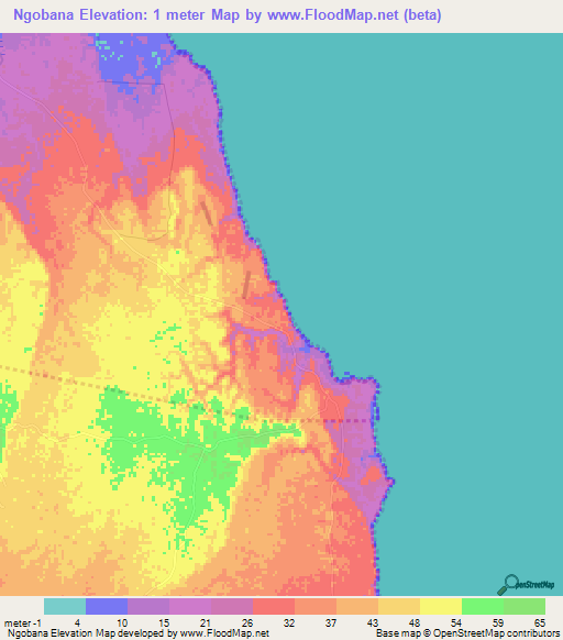 Ngobana,Tanzania Elevation Map