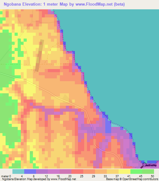 Ngobana,Tanzania Elevation Map