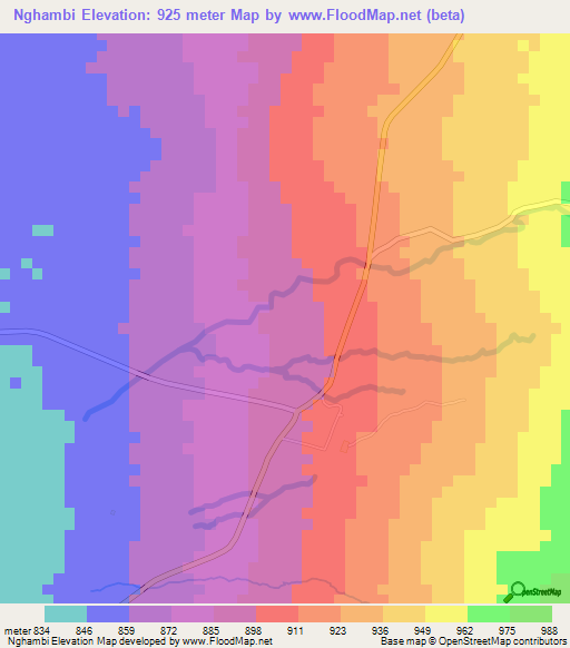 Nghambi,Tanzania Elevation Map