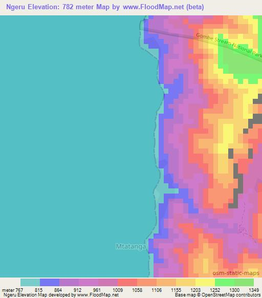 Ngeru,Tanzania Elevation Map