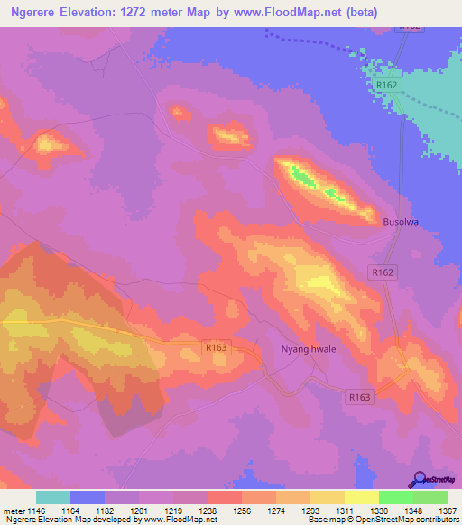 Ngerere,Tanzania Elevation Map