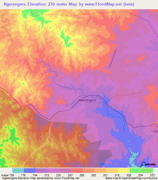 Ngerengere,Tanzania Elevation Map