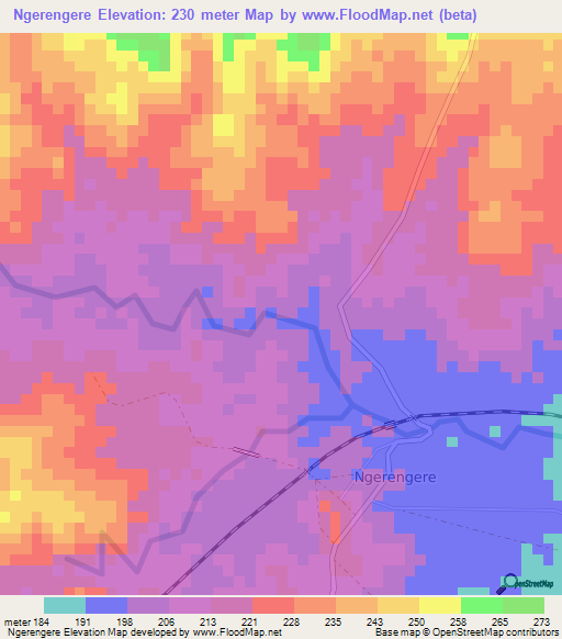 Ngerengere,Tanzania Elevation Map