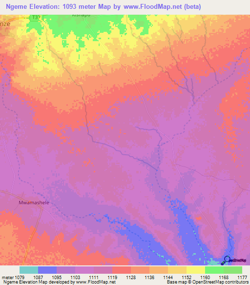 Ngeme,Tanzania Elevation Map