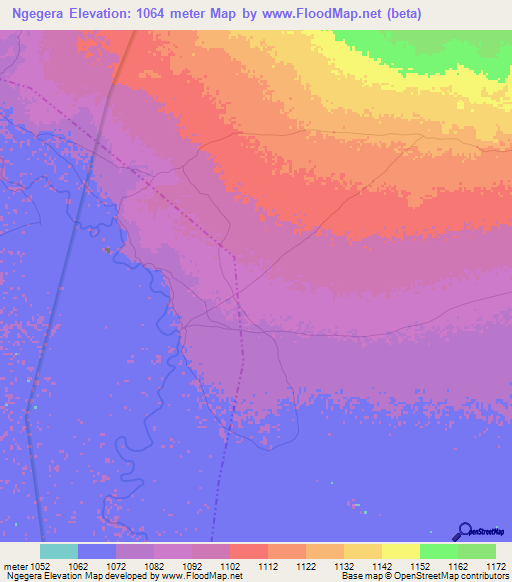 Ngegera,Tanzania Elevation Map