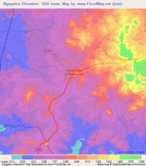 Ngegemu,Tanzania Elevation Map