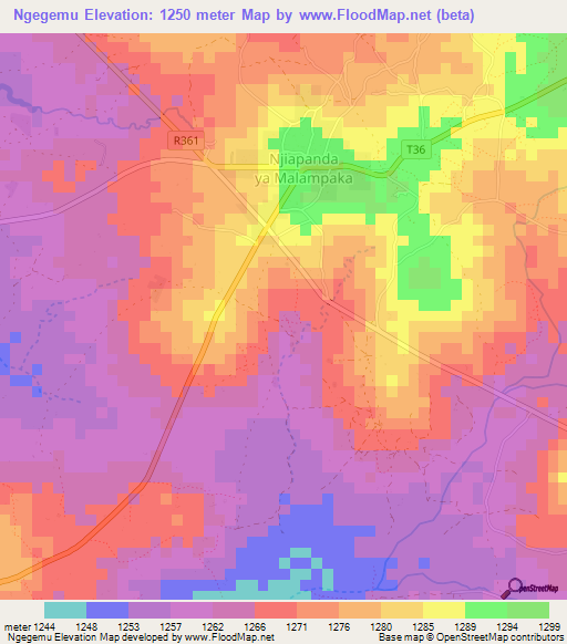 Ngegemu,Tanzania Elevation Map