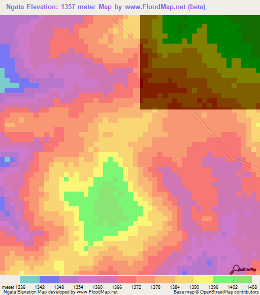 Ngata,Tanzania Elevation Map