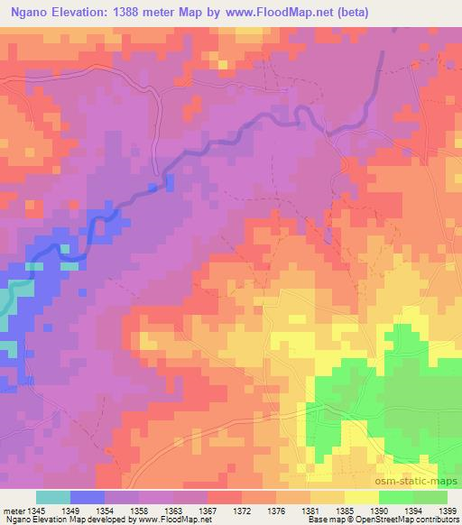 Ngano,Tanzania Elevation Map