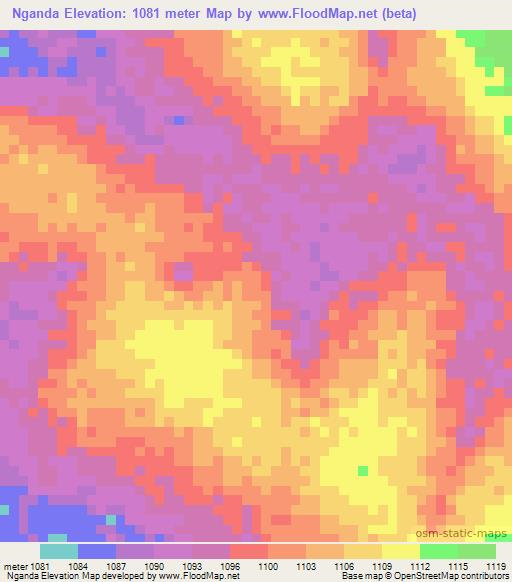 Nganda,Tanzania Elevation Map