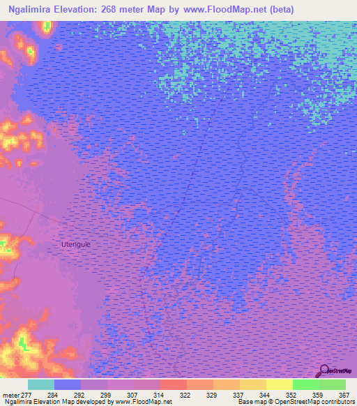 Ngalimira,Tanzania Elevation Map