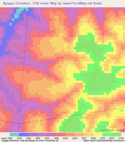 Ngagau,Tanzania Elevation Map