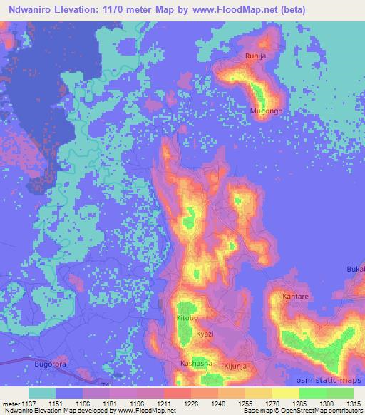 Ndwaniro,Tanzania Elevation Map